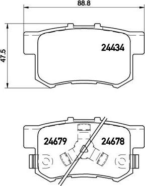 Brembo P 28 061 - Bremžu uzliku kompl., Disku bremzes autospares.lv