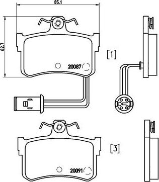 Brembo P 28 015 - Brake Pad Set, disc brake www.autospares.lv