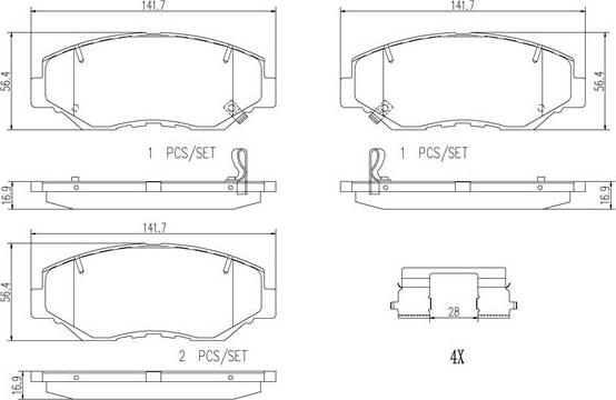 Brembo P28035N - Brake Pad Set, disc brake www.autospares.lv