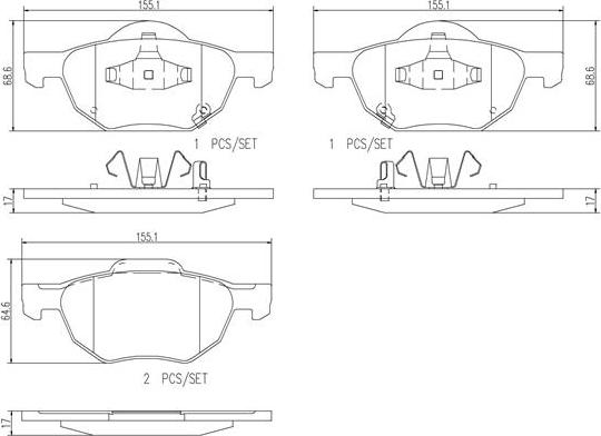 Brembo P28036N - Brake Pad Set, disc brake www.autospares.lv