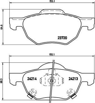 Brembo P 28 036 - Brake Pad Set, disc brake www.autospares.lv