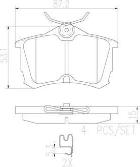 Brembo P28030N - Brake Pad Set, disc brake www.autospares.lv