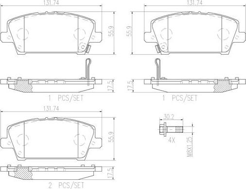 Brembo P28037N - Bremžu uzliku kompl., Disku bremzes www.autospares.lv