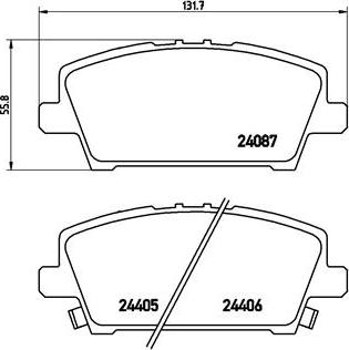 Brembo P 28 037 - Bremžu uzliku kompl., Disku bremzes www.autospares.lv