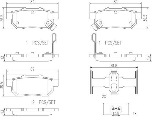 Brembo P28025N - Bremžu uzliku kompl., Disku bremzes www.autospares.lv