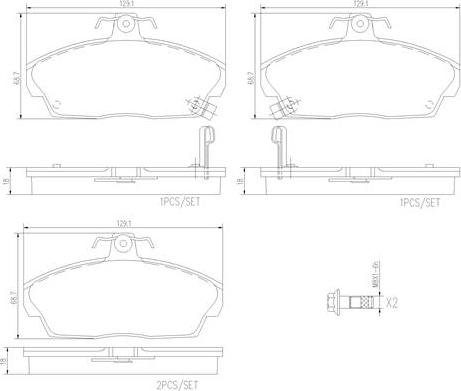 Brembo P28020N - Brake Pad Set, disc brake www.autospares.lv