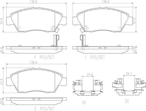 Brembo P28023N - Brake Pad Set, disc brake www.autospares.lv