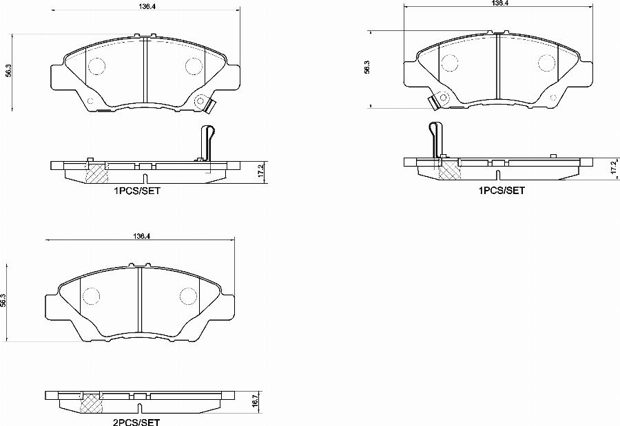 Brembo P 28 113 - Bremžu uzliku kompl., Disku bremzes www.autospares.lv