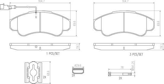 Brembo P23092N - Brake Pad Set, disc brake www.autospares.lv