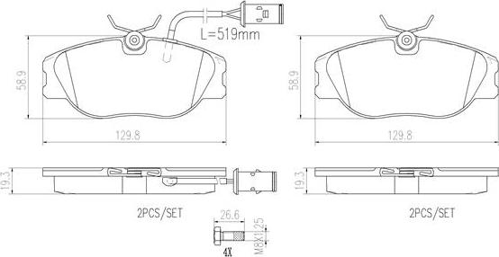 Brembo P23041N - Brake Pad Set, disc brake www.autospares.lv