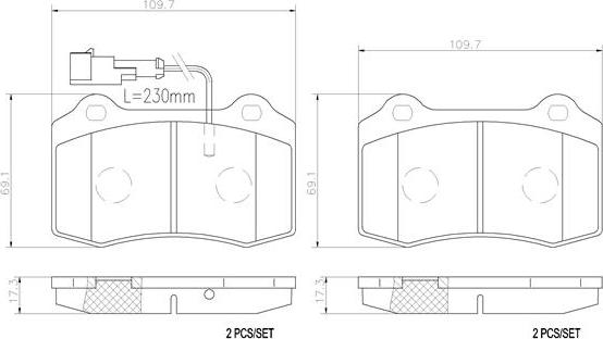 Brembo P23052N - Bremžu uzliku kompl., Disku bremzes autospares.lv