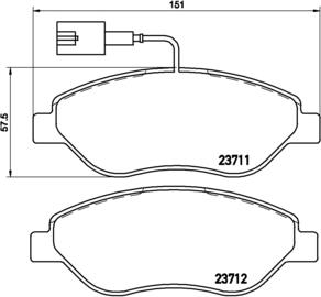 Brembo P 23 086 - Bremžu uzliku kompl., Disku bremzes autospares.lv