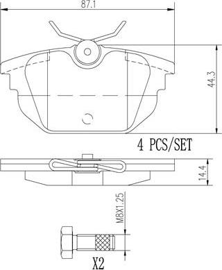 Brembo P23026N - Bremžu uzliku kompl., Disku bremzes www.autospares.lv