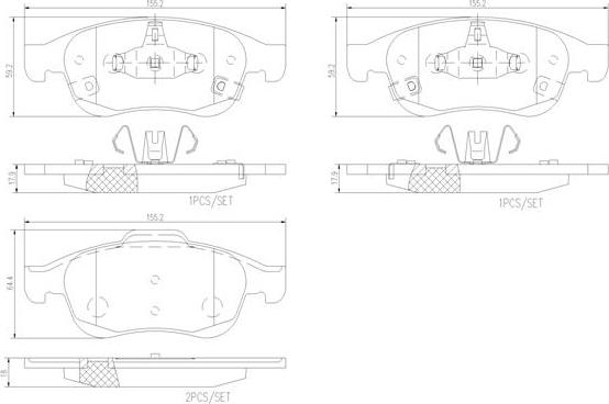 Brembo P23165N - Bremžu uzliku kompl., Disku bremzes www.autospares.lv