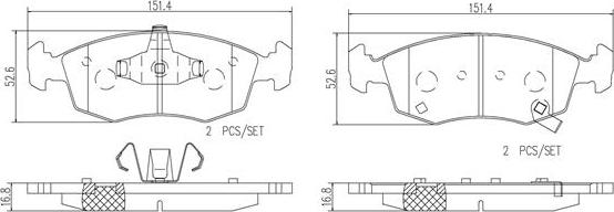 Brembo P23168N - Bremžu uzliku kompl., Disku bremzes www.autospares.lv