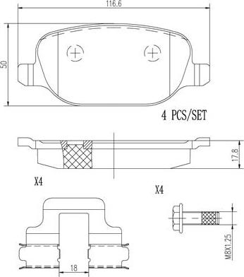 Brembo P23109N - Тормозные колодки, дисковые, комплект www.autospares.lv