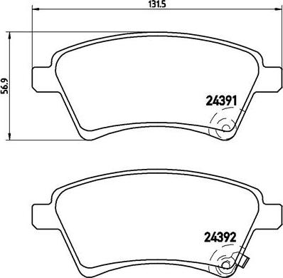 Brembo P 23 105 - Bremžu uzliku kompl., Disku bremzes www.autospares.lv