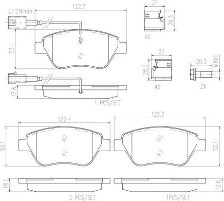 Brembo P23108N - Brake Pad Set, disc brake www.autospares.lv