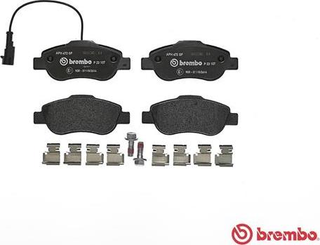 Brembo P 23 107 - Bremžu uzliku kompl., Disku bremzes autospares.lv