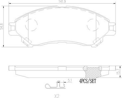 Brembo P79032N - Brake Pad Set, disc brake www.autospares.lv