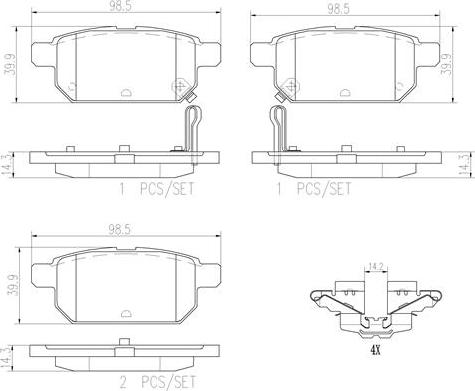 Brembo P79029N - Bremžu uzliku kompl., Disku bremzes autospares.lv