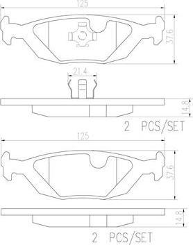 Brembo P71003N - Bremžu uzliku kompl., Disku bremzes www.autospares.lv