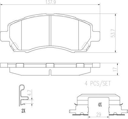 Brembo P78009N - Bremžu uzliku kompl., Disku bremzes www.autospares.lv