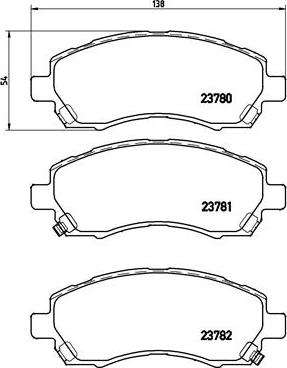 Brembo P 78 009 - Brake Pad Set, disc brake www.autospares.lv