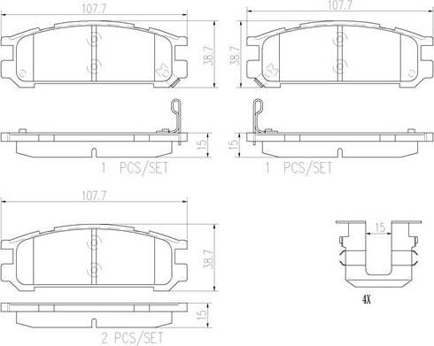 Brembo P78005N - Bremžu uzliku kompl., Disku bremzes www.autospares.lv