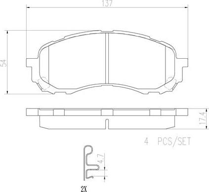 Brembo P78015N - Brake Pad Set, disc brake www.autospares.lv