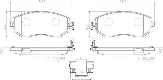 Brembo P78021N - Brake Pad Set, disc brake www.autospares.lv