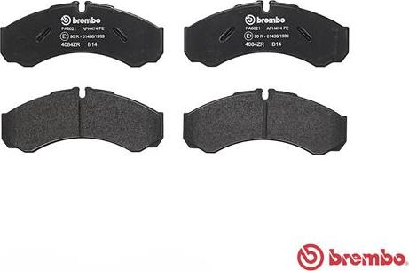 Brembo P A6 021 - Brake Pad Set, disc brake www.autospares.lv