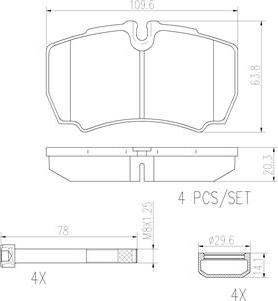 Brembo PA6023N - Brake Pad Set, disc brake www.autospares.lv