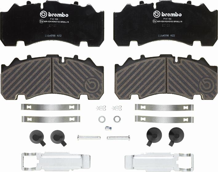 Brembo P A1 103 - Bremžu uzliku kompl., Disku bremzes www.autospares.lv