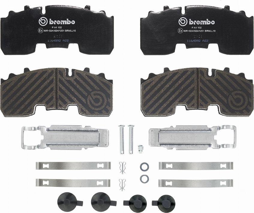 Brembo P A1 102 - Bremžu uzliku kompl., Disku bremzes www.autospares.lv