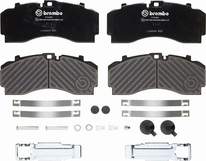 Brembo P A3 001 - Brake Pad Set, disc brake www.autospares.lv