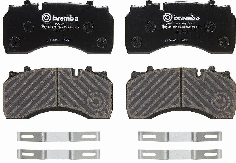 Brembo P A7 002 - Bremžu uzliku kompl., Disku bremzes www.autospares.lv