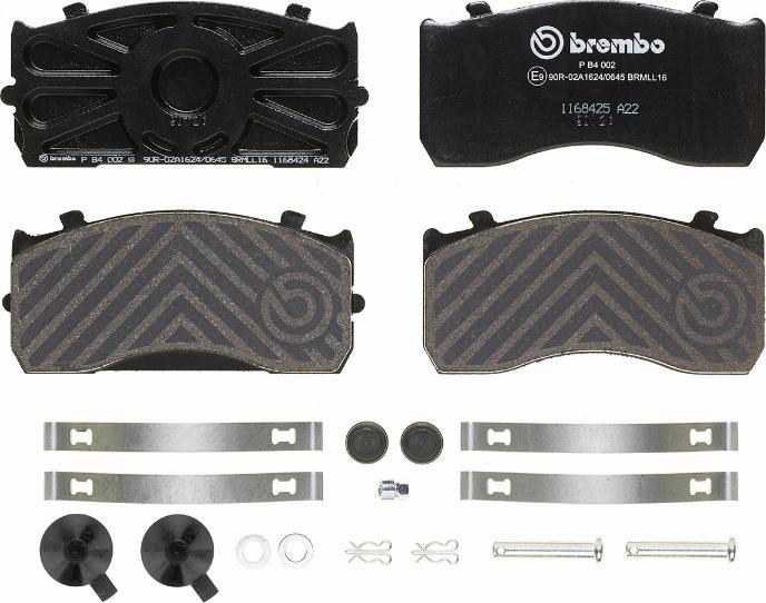 Brembo P B4 002 - Bremžu uzliku kompl., Disku bremzes www.autospares.lv