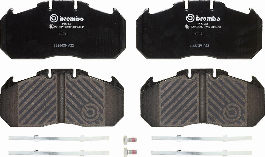 Brembo P B3 002 - Brake Pad Set, disc brake www.autospares.lv