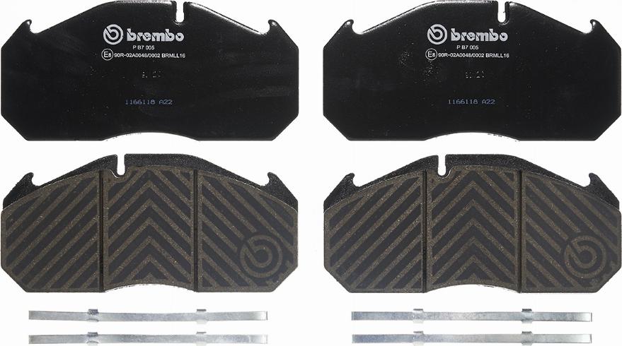 Brembo P B7 005 - Bremžu uzliku kompl., Disku bremzes www.autospares.lv