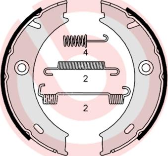 Brembo S 50 512 - Brake Shoe Set, parking brake www.autospares.lv