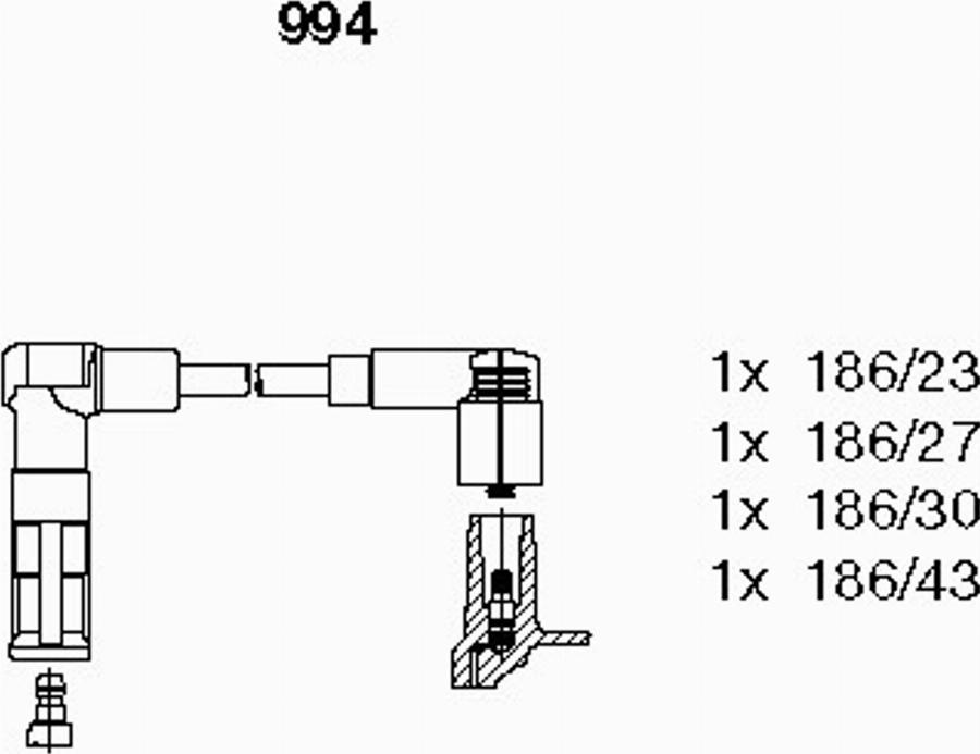 Bremi 994 - Augstsprieguma vadu komplekts www.autospares.lv