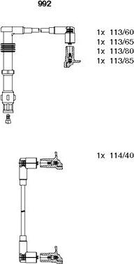 Bremi 992 - Augstsprieguma vadu komplekts www.autospares.lv