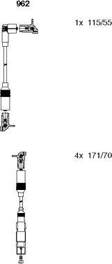 Bremi 962 - Augstsprieguma vadu komplekts www.autospares.lv