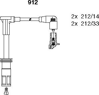 Bremi 912 - Augstsprieguma vadu komplekts www.autospares.lv