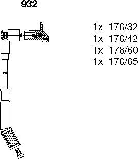 Bremi 932 - Augstsprieguma vadu komplekts www.autospares.lv