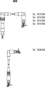 Bremi 428 - Augstsprieguma vadu komplekts www.autospares.lv