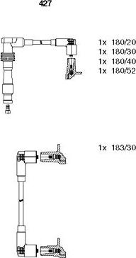 Bremi 427 - Augstsprieguma vadu komplekts www.autospares.lv