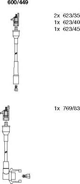 Bremi 600/449 - Augstsprieguma vadu komplekts www.autospares.lv