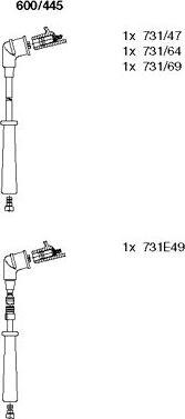 Bremi 600/445 - Augstsprieguma vadu komplekts www.autospares.lv